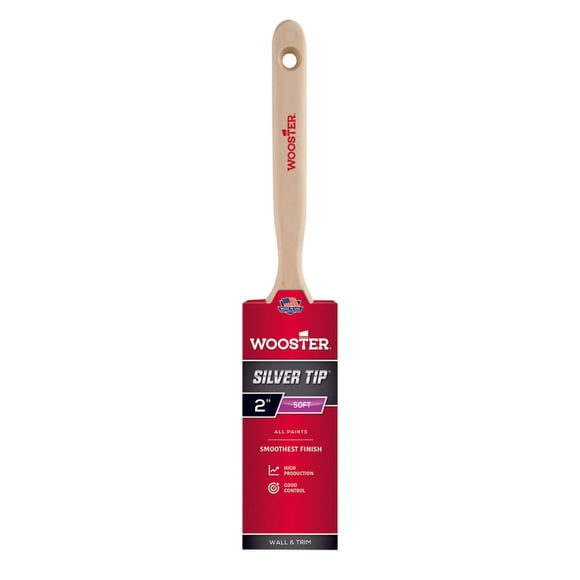 Pincel Wooster, punta plateada, 5 cm, poliéster suave y plano