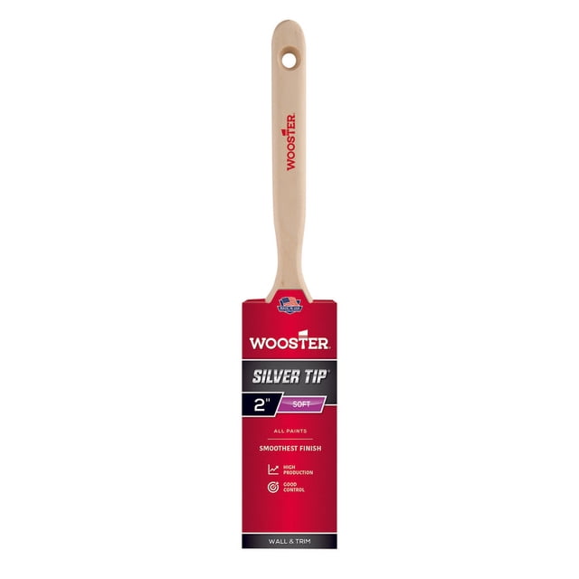 Pincel Wooster, punta plateada, 5 cm, poliéster suave y plano