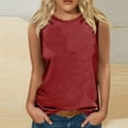 thumbnail image 2 of HBFAGFB Débardeurs d'Été pour Femmes Mode Col Rond Sans Manches T-Shirts Gilet Polyvalent Rouge Taille P, 2 of 4