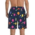 thumbnail image 3 of Kll Colored Balloons Men'S Casual Summer Beach Shorts Hawaiian Shorts With Pockets-3x-Large, 3 of 9