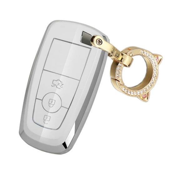 4-Button Key Fob Cover Compatible with Ford Explorer Bronco Expedition Car Key Holder Full Protection for Escape Edge Maverick 2017-2022