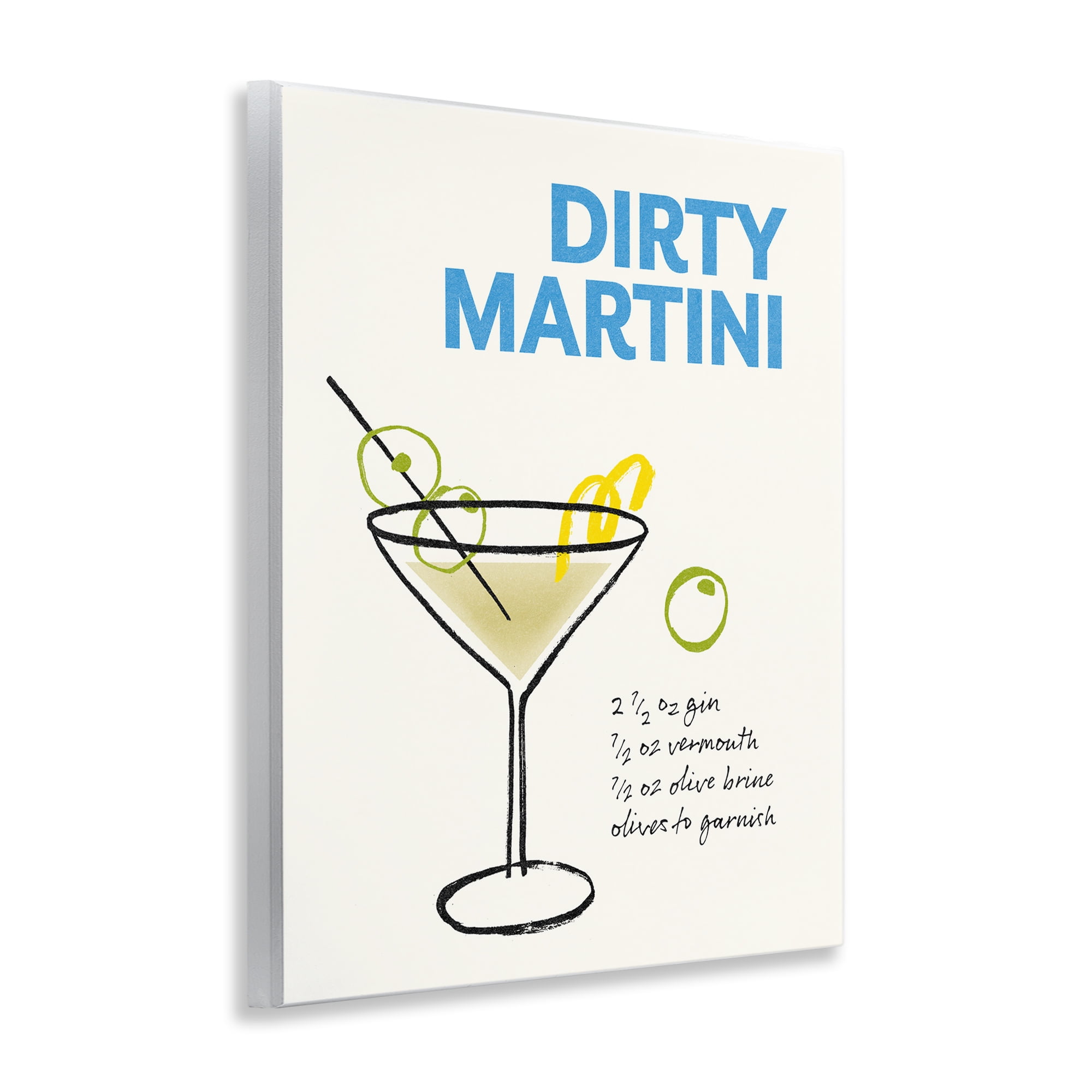 Stupell Industries Dirty Martini Recipe Food & Beverage Painting Unframed Art Print Wall Art, 11 x 14