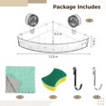 thumbnail image 6 of Transparent Suction Cup Storage Rack, 2 Pcs Corrugated Suction Cup Storage Holder, No Drilling, Adjustable Bathroom Kitchen Storage with Hooks, Glove, Cleaning Sponge, Cloth, 6 of 6