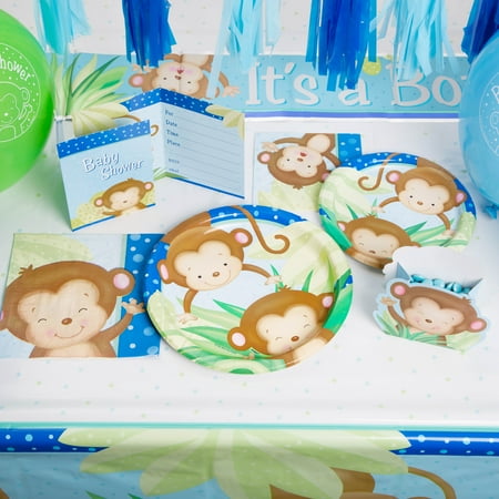 Blue Monkey Baby Shower Party Supplies