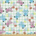 thumbnail image 2 of Cartoon Fabric by the Yard, Colorful Balloons with Happy Teddy Bears Style Funny Illustration, Decorative Upholstery Fabric for Chairs & Home Accents, Multicolor by Ambesonne, 2 of 5