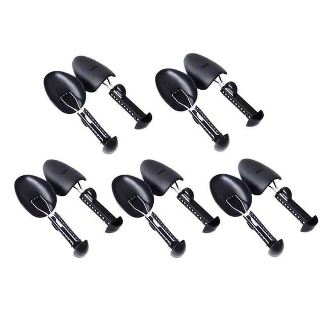 10 pares de ensanchadores de zapatos de plástico ajustables, duraderos, negros, para botas, expansores portátiles, soporte extensor