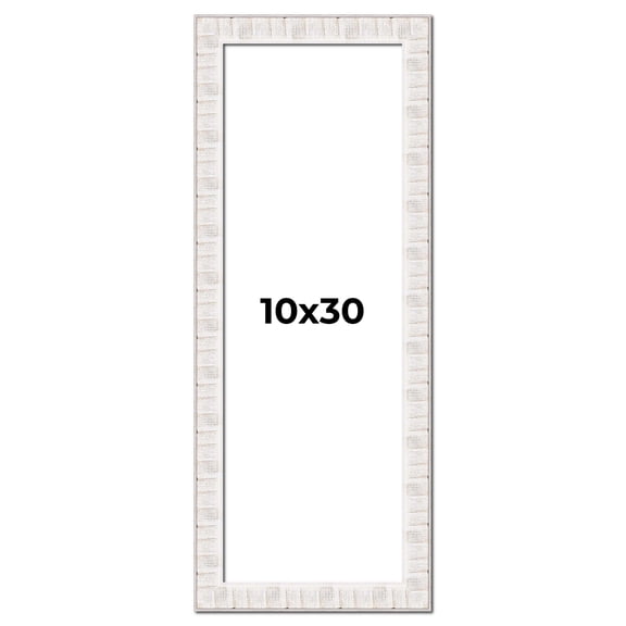10x30 Frame White Sonoma Rustic Wood Picture Frame | 1.5 Inch Moulding Width | Complete with UV