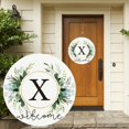 thumbnail image 2 of Clearance! Monogram Letter Welcome Sign for Front Door Rustic Green Floral Family Initial House Warming Decor Spring Summer Wooden Wreath Personalized Sign for House Front Porch 12 Inch, 2 of 9
