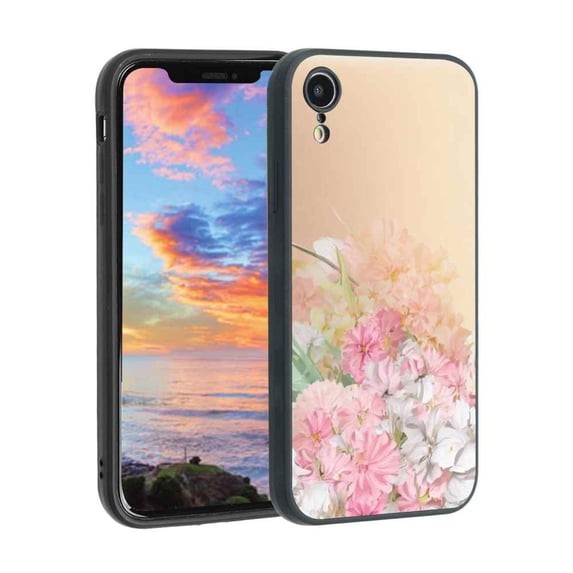 Compatible with iPhone XR Phone Case, Floral-Flowers-Cute86 Case Men Women, Flexible Silicone Shockproof Case for iPhone XR