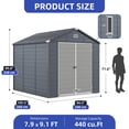 thumbnail image 3 of Uforic Resin Outdoor Storage Shed,7.87x9.1ft Heavy-Duty Plastic Tool Storage Shed with Reinforced Floor,Lockable Doors,Windows & Vents,Weather-Resistant for Outdoor Use, 3 of 9