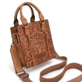 thumbnail image 4 of Wrangler Embossed Crossbody Bag for Women Top Handle Fringe Handbags and Western Mini Tote, Light Brown, 4 of 7