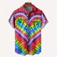 thumbnail image 3 of Nueva camisa de moda para hombre con estampado 3D, de verano, de manga corta, con una sola fila de botones, holgada, de gran tamaño, con estampado de corazón amoroso, tendencia, camisas unisex, 3 of 5