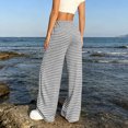 thumbnail image 7 of Lenpel Womens Plaid Pants Casual Loose Lightweight Drawstring Elastic Waist Trousers Comfy Wide Leg Lounge Pants, 7 of 7