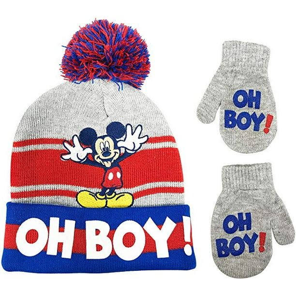 ABG Disney Mickey Mouse Toddler Boys Winter Hat and Gloves Set