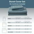 thumbnail image 5 of PURE ERA Duvet Cover Set Jersey Cotton Ultra Soft As Jersey T-shirt 2 x Pillow Shams Full Size Dusty Blue Cerulean Blue, 5 of 5
