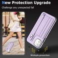 thumbnail image 3 of Nalacover Wallet Case for iPhone 11, Business PU Leather Unique Design Wristband Kickstand Credit Card Holder Slots Shockproof Scratch Resistant Phone Case for iPhone 11,Purple, 3 of 6