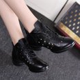 thumbnail image 5 of Zapatos de baile latino de piel auténtica para mujer, zapatillas de salón de Salsa, suela suave, transpirables, para práctica de baile, tacón, 5 of 5