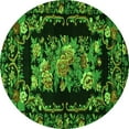 thumbnail image 1 of Ahgly Company Indoor Round Medallion Green French Area Rugs, 5' Round, 1 of 1