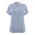 thumbnail image 3 of Hvyesh Women's Plus Size Short Sleeve Tops 2025 Summer Casual T-Shirts Stripe Loose Fit Blouses V Neck Shirts Holiday Tee, 3 of 4