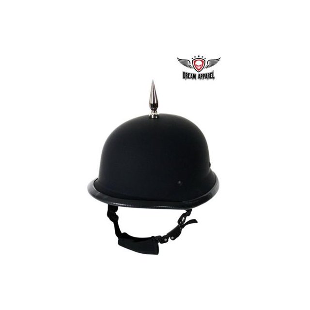 German Flat Black Novelty Helmet with 1 Spike - Extra Large