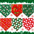 thumbnail image 3 of ZDWQFA 4Pcs Christmas Dog Bandanas, Snowman Santa Xmas Dog Scarf, Red Green Dog Christmas Bandana for Small Dogs Pets, 3 of 7