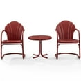 thumbnail image 3 of Afuera Living Ensemble de Conversation de Patio Rond en Métal de 3 Pcs en Satin Rouge Foncé, 3 of 7
