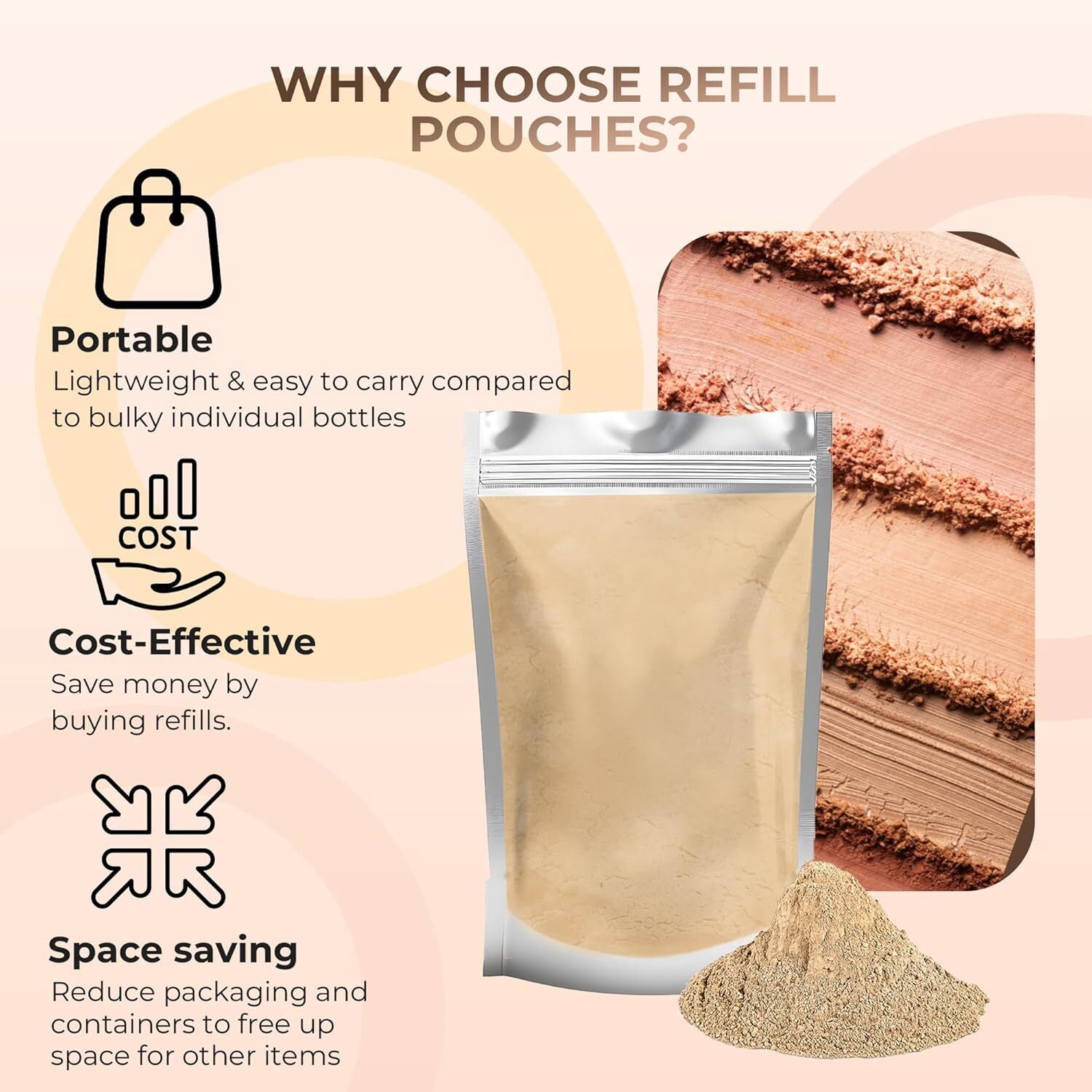 Fair 1 Foundation Shade – Bulk Mineral Makeup Refill Pouch, 1 Lb – Sweet Face Minerals