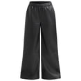 thumbnail image 5 of Scoop Women's Faux Leather Wide Leg Parachute Pants with Adjustable Drawstring Hem, 29’’ Inseam, Sizes XS-4X, 5 of 5