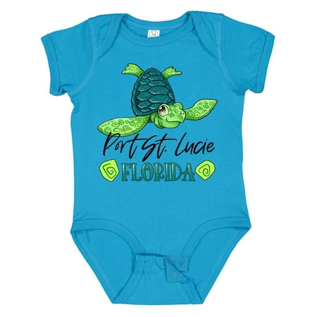 

Inktastic Port St. Lucie Florida Happy Sea Turtle Gift Baby Boy or Baby Girl Bodysuit