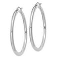 thumbnail image 2 of 14K White Gold Earring Hoop Women'S 45 mm Polished 3Mm Lightweight Tube Earrings, 2 of 3