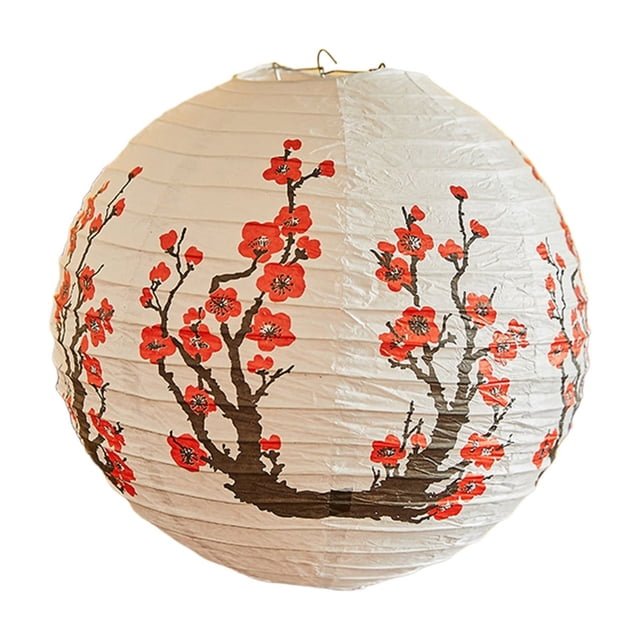 Spring Decorations for Home Paper Lanterns Classical Traditional Wintersweet Patterns Lampshade Spring Decoration Lanterns Courtyard Decoration