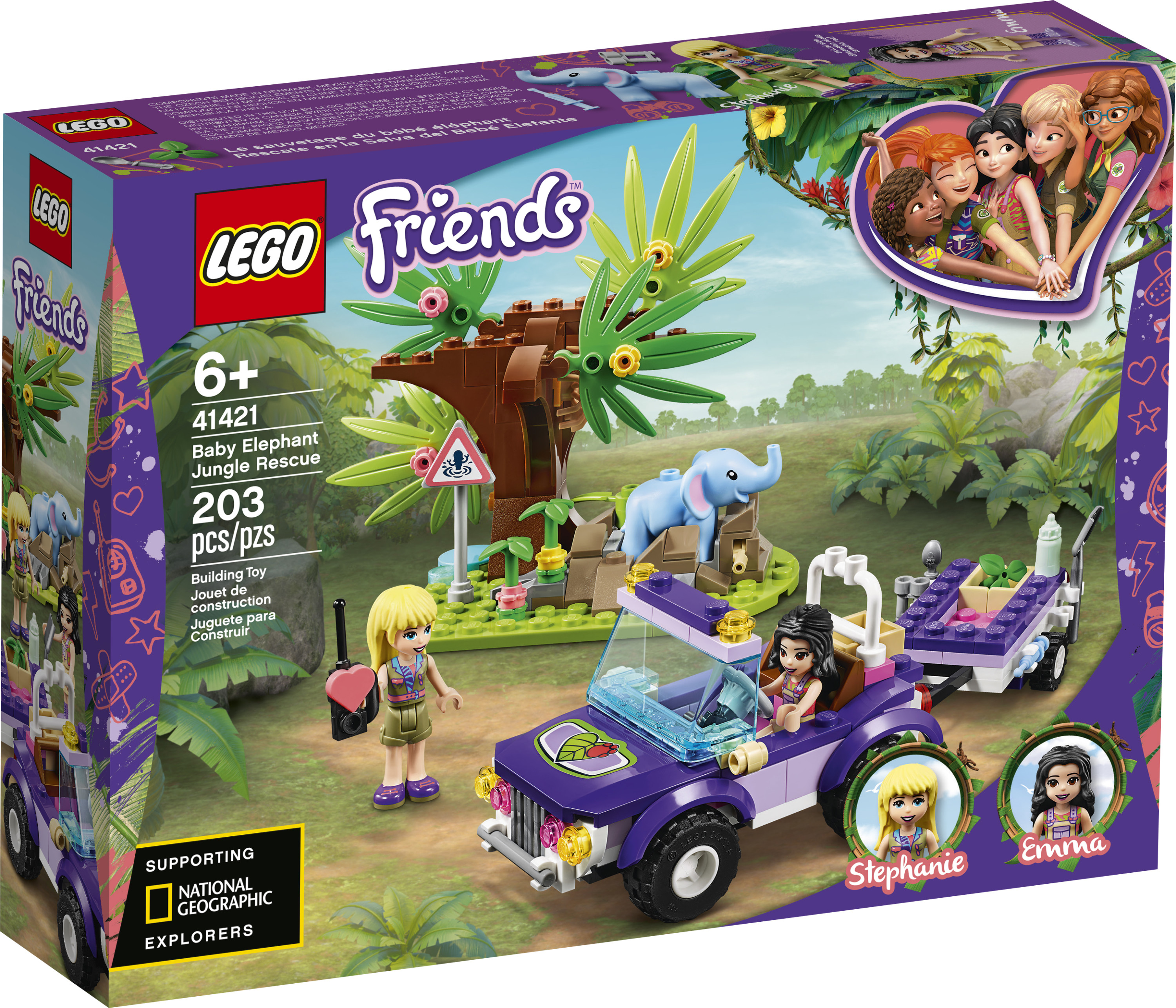 LEGO Friends Baby Elephant Jungle Rescue 41421 Building Toy for Kids; Jungle Rescue Fun Toy Promotes Creative Play (203 Pieces) - image 5 of 8