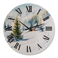 thumbnail image 2 of Designart 'Little House In The Winter Mountains' Traditional Wall Clock, 2 of 5