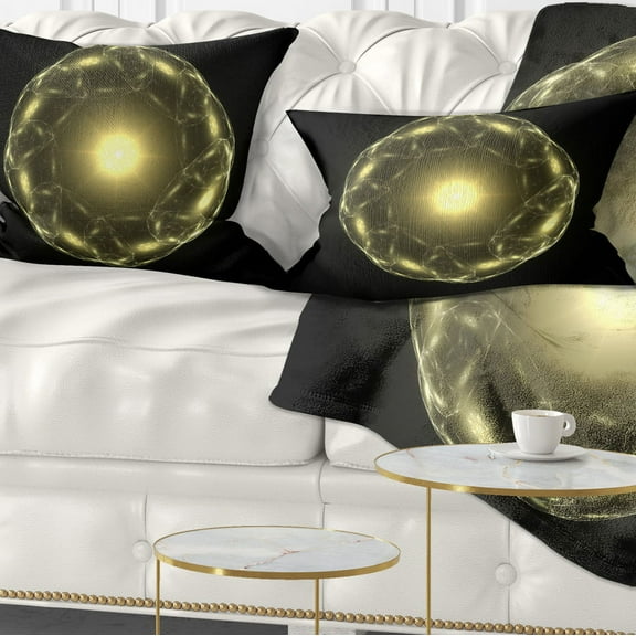 Designart 12" x 20" Yellow Polyester Throw Pillow