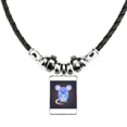 thumbnail image 1 of Outline Lovely Cartoon Mouse Exquisite Necklace Jewelry Torque Leather Rope Pendant, 1 of 3