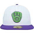 thumbnail image 2 of Men's New Era White Milwaukee Brewers 50th Anniversary Side Patch 59FIFTY Fitted Hat, 2 of 5