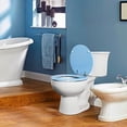 thumbnail image 5 of Blue Round Toilet Seat Natural Wood Toilet Seat with Zinc Alloy Hinges, Easy to Install also Easy to Clean, Scratch Resistant Toilet Seat by  (Round, Blue), 5 of 6