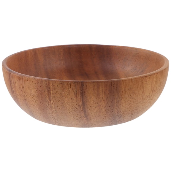 BESTOYARD Light Brown Wood Plate Versatile Round Food Serving Dish for Home Kitchen