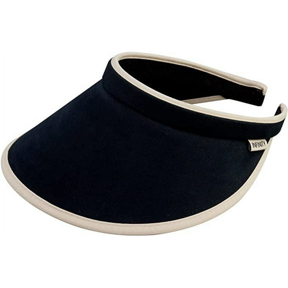 Women's Brushed Cotton Clip-On Visor-4129-BLK-KK Black/Khaki