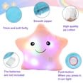 thumbnail image 2 of Rirool 14'' Creative Twinkle Star Glowing LED Night Light Plush Pillows Light up Stuffed Animal Toys Birthday for Toddler Kids(Pink), 2 of 7