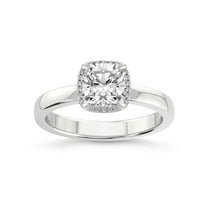 3 Carat IGI Certified Cushion Shape Lab Grown Diamond Engagement Ring | 14K White Gold | Anna Hidden Accents Halo Lab Diamond Ring | FG-VS1-VS2 Quality Friendly Diamonds