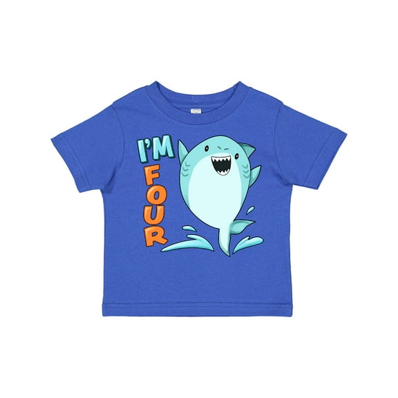 Inktastic I'm Four Shark Fourth Birthday Boys or Girls Toddler T-Shirt