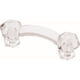 10 Pack Cosmas Satin Nickel Cabinet Handles With Clear Glass - 3" Hole Centers, 4-5/8" Length