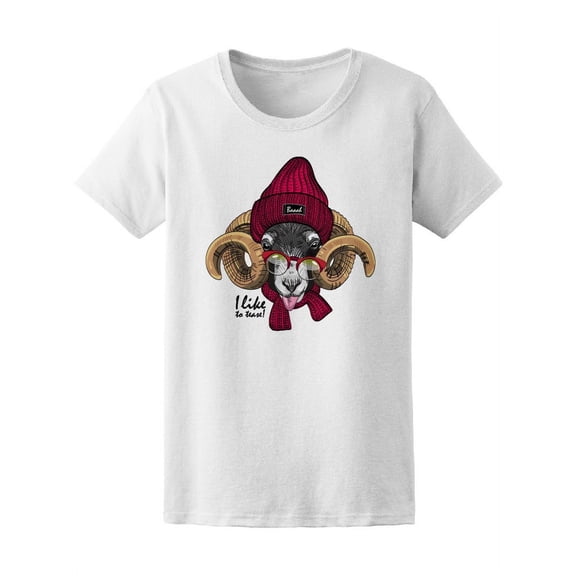 Dressed Ram With Knitted Hat Tee Women's -Image by Shutterstock