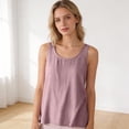 thumbnail image 6 of Womens Tops Linen Tank Tops Vacation Tees Loose Fit Sleeveless Neck Shirts Lightweight Tshirts on Sale, 6 of 6