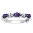 thumbnail image 2 of Star K � Oval 5x3 Simulated Alexandrite three stone oval band, 2 of 9