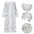 thumbnail image 4 of EFINNY Women Floral Long Pajamas Robes Thin Style Lightweight Full Length Homewear Sleepwear for Spring Summer,without Zipper, 4 of 8