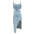 thumbnail image 4 of XDZJLR Robes pour Femmes Col Rond Manches Longues Patchwork Jupe Longue Mode et Confortable, 4 of 7