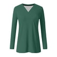 thumbnail image 5 of BLVB Womens T Shirts V Neck Long Sleeve Shirt Casual Tunic Tops Soft Solid Color Basic Tee Spring Fall Outfits, 5 of 5
