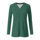 thumbnail image 5 of Xuyuer Women's V-Neck Long Sleeve Slim Drape Hem Solid Color Casual Blouse, Flowy T-Shirt Top for Business Casual, Dinner Dates and Elegant Daily Fashion, 5 of 5